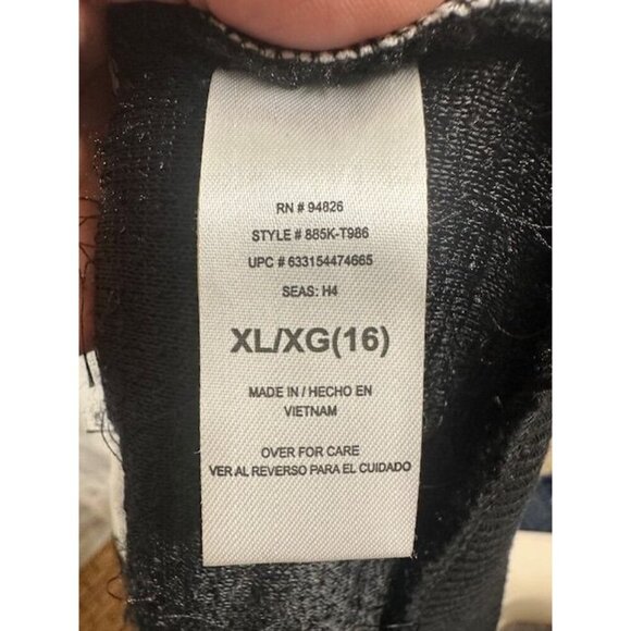 Tempted Girls Silver Stars Pattern Festive Fun Cardigan Sweater w/T-Shirt XL 16 - Picture 7 of 8